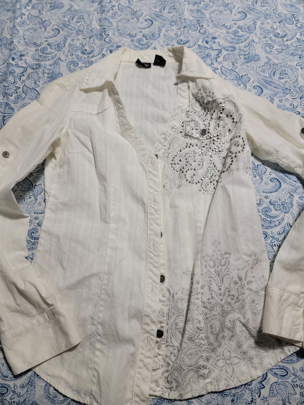 Vanity White Textured Cotton Top